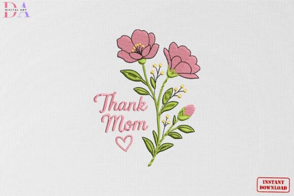 Thank Mom Floral Blossom Art