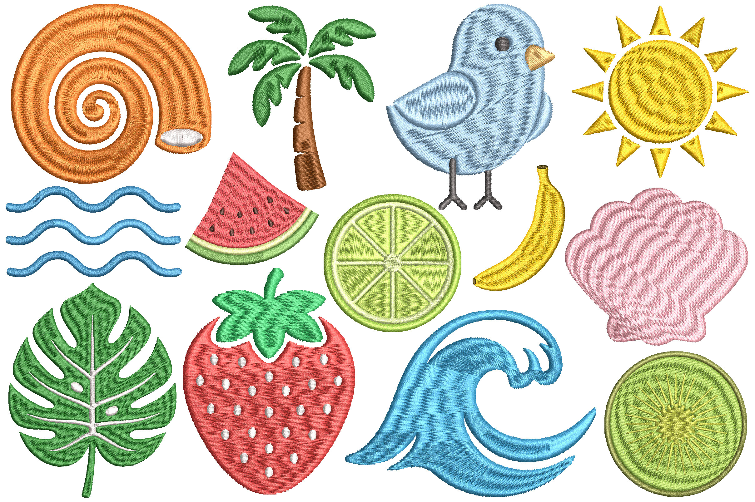 Tropical Summer Embroidery Design Bundle