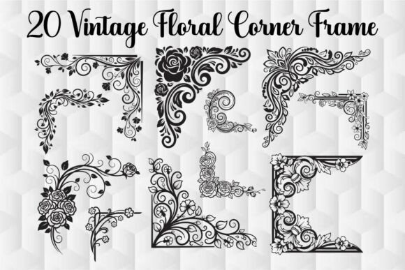 Vintage Floral Corner Frame