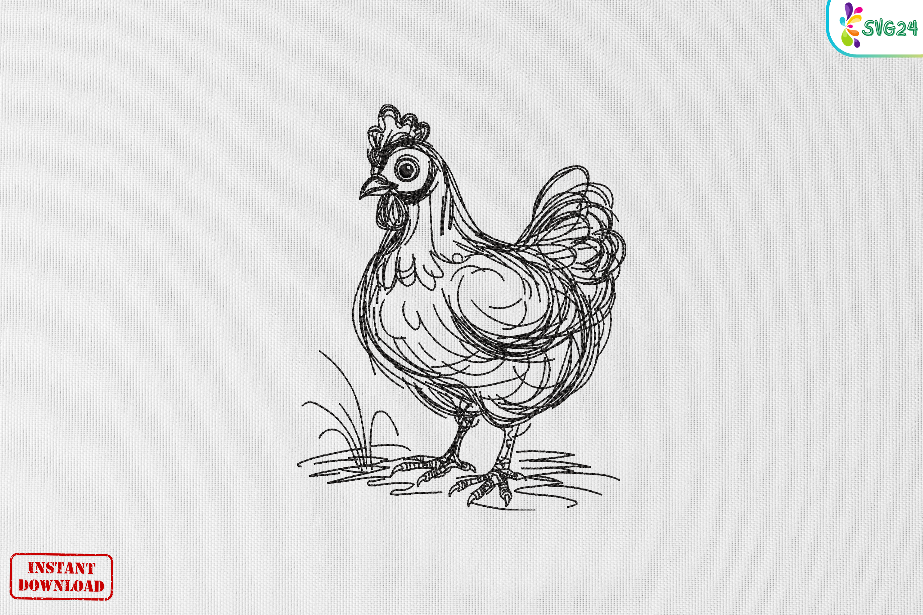 Vintage Rooster Sketch Artwork