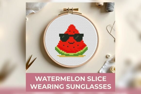 Watermelon Slice Wearing Sunglasses Cros