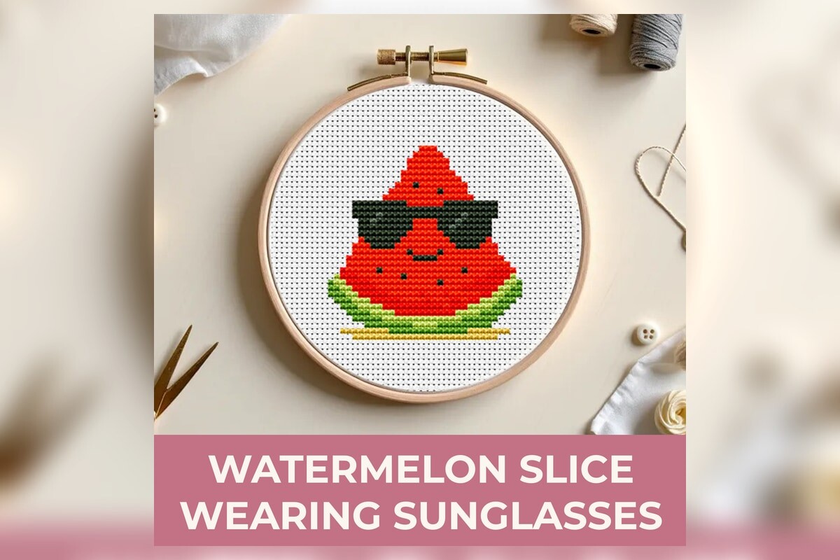 Watermelon Slice Wearing Sunglasses Cros