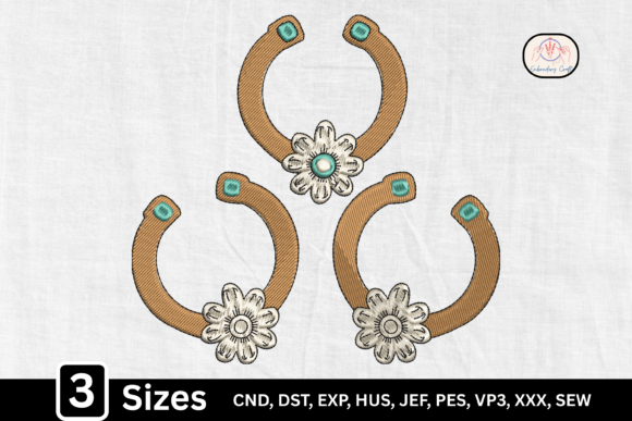 Western Cowgirl Floral Lucky Horseshoe