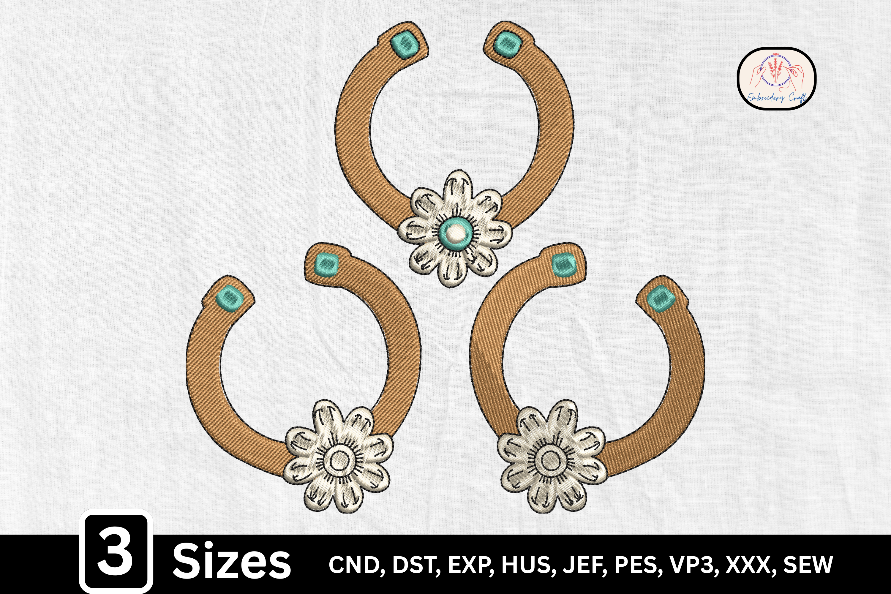 Western Cowgirl Floral Lucky Horseshoe
