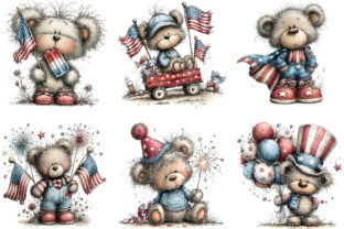 Whimsical 4th of July Teddy Bear Clipart Graphic by Creative Canvas ...