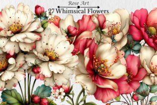 Whimsical Flowers Clipart Graphic by Rose Art · Creative Fabrica