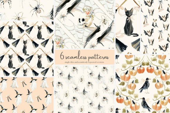 Whimsical Halloween Seamless Patterns