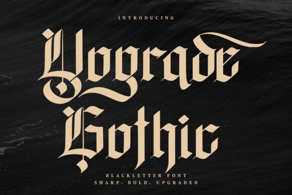 Preview specimen of Yograde blackletter font