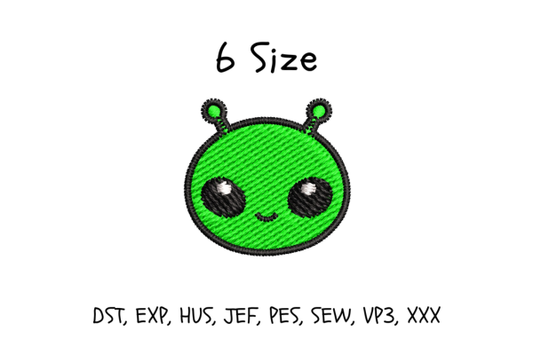 Alien Head Embroidery Design