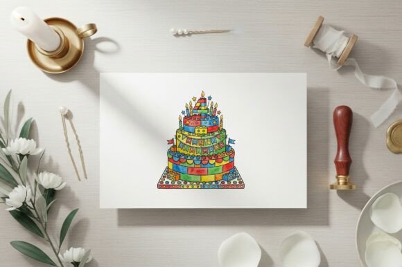 Colorful Layered Birthday Cake Design