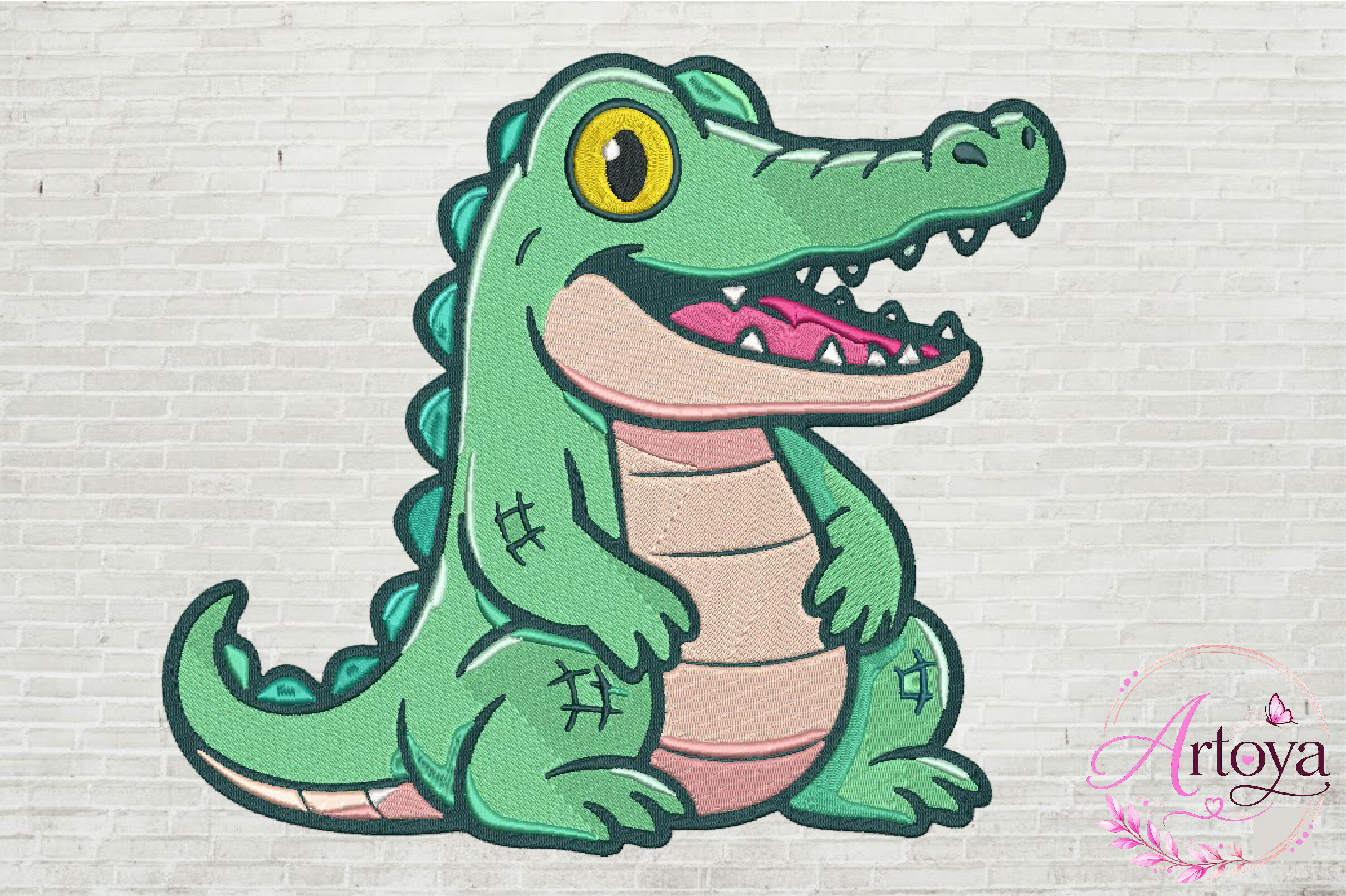 Crocodile Machine Embroidery