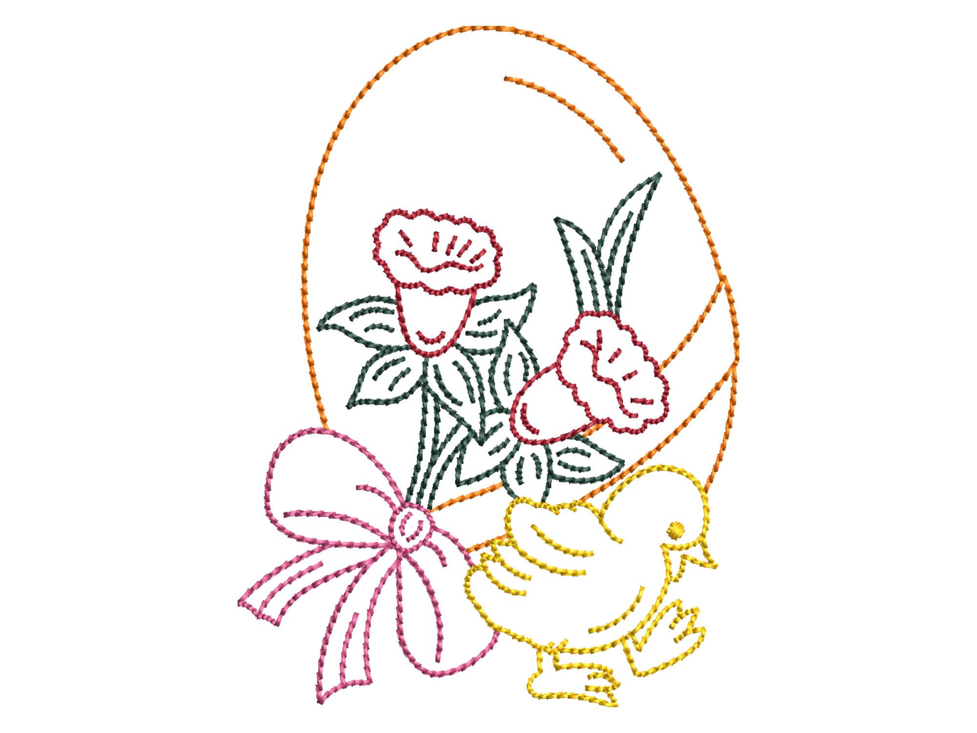 Cute Chick Egg Embroidery