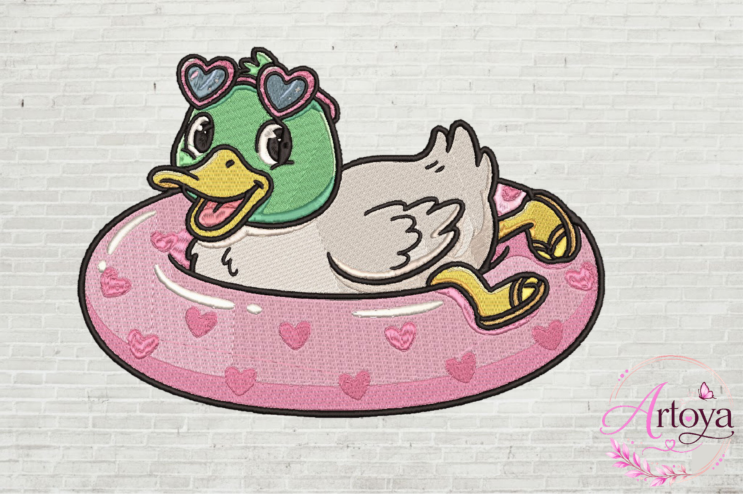 Cute Duck Embroidery Design