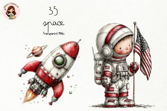 Cute Space Storybook PNG Clipart Graphic Illustrations By Nicolle's Colorful Art