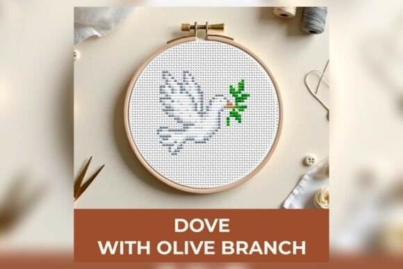 Dove with Olive Branc Cross Stitch Patte
