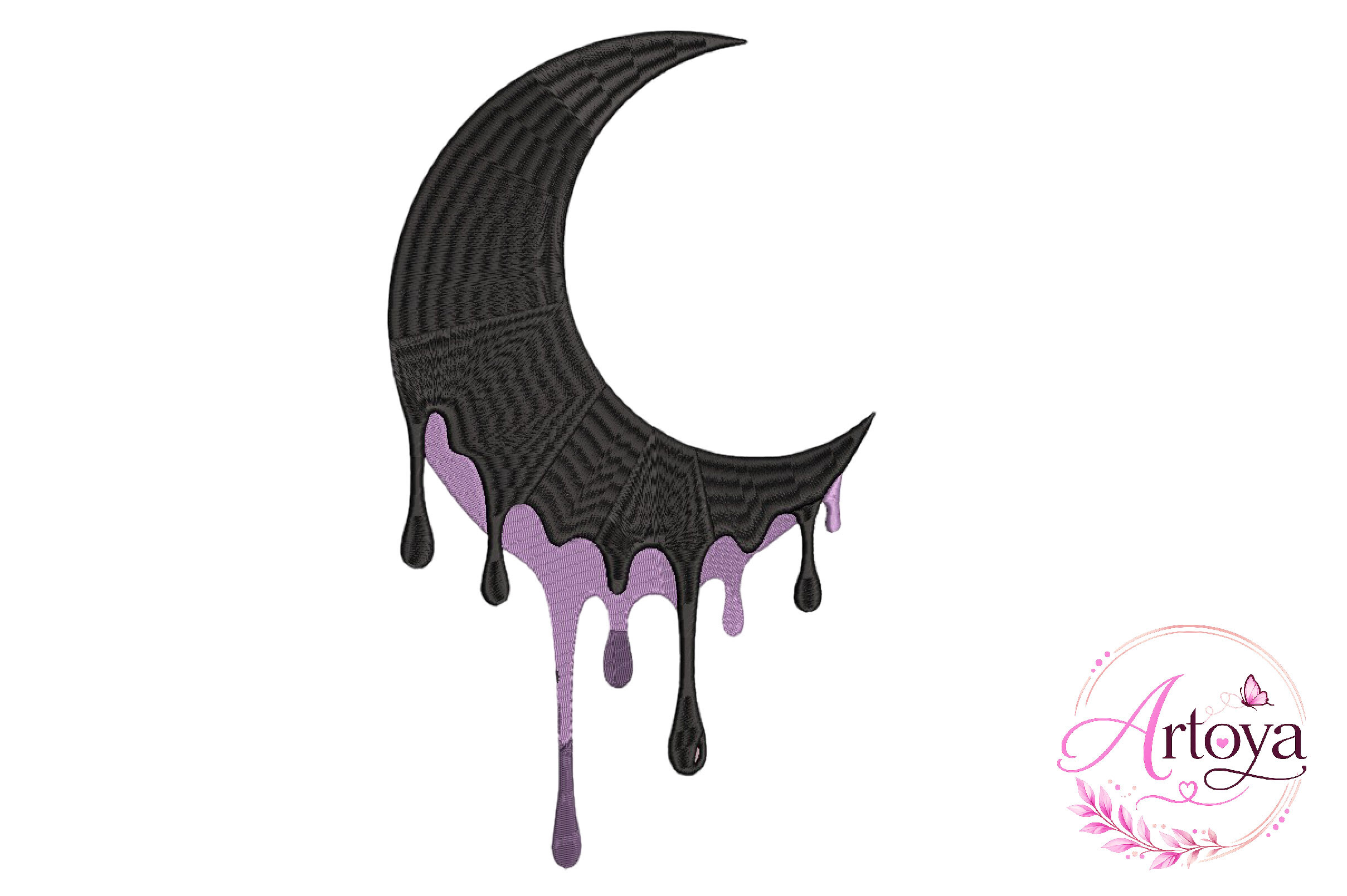 Dripping Moon Embroidery Design