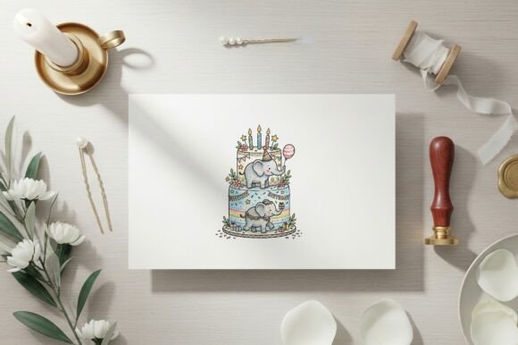 Elephant Birthday Cake Design