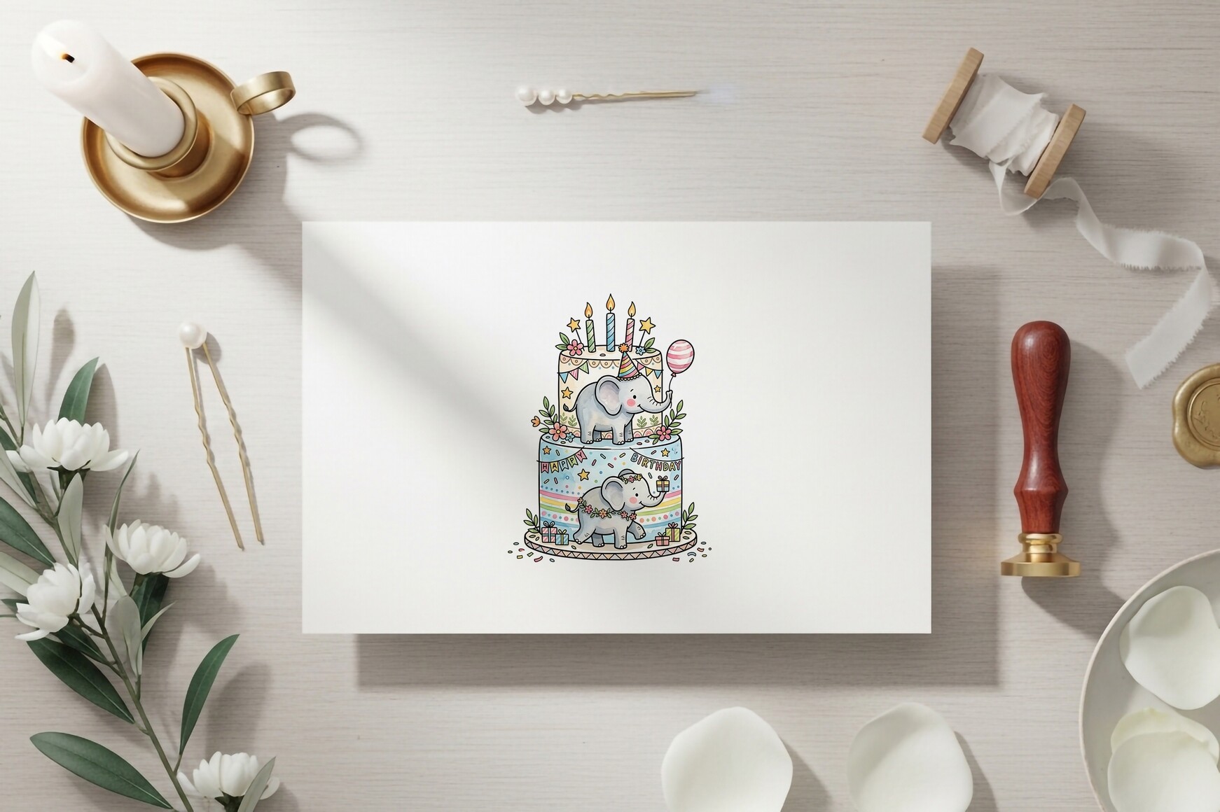 Elephant Birthday Cake Design
