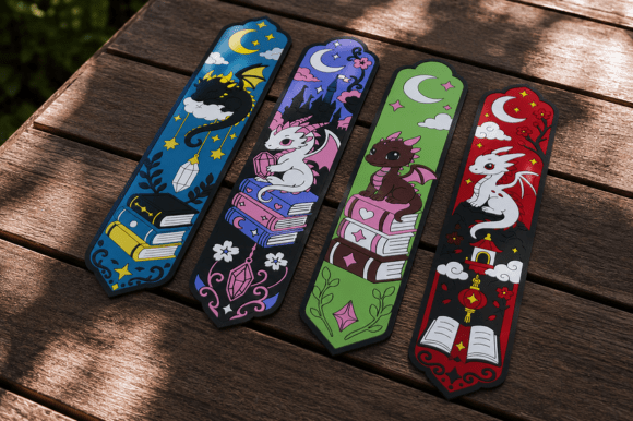 4 Cute Fantasy Dragon Bookmarks 3D Print Files (STL & 3MF Bundle) - Image 3