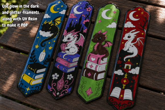 4 Cute Fantasy Dragon Bookmarks 3D Print Files (STL & 3MF Bundle) - Image 4