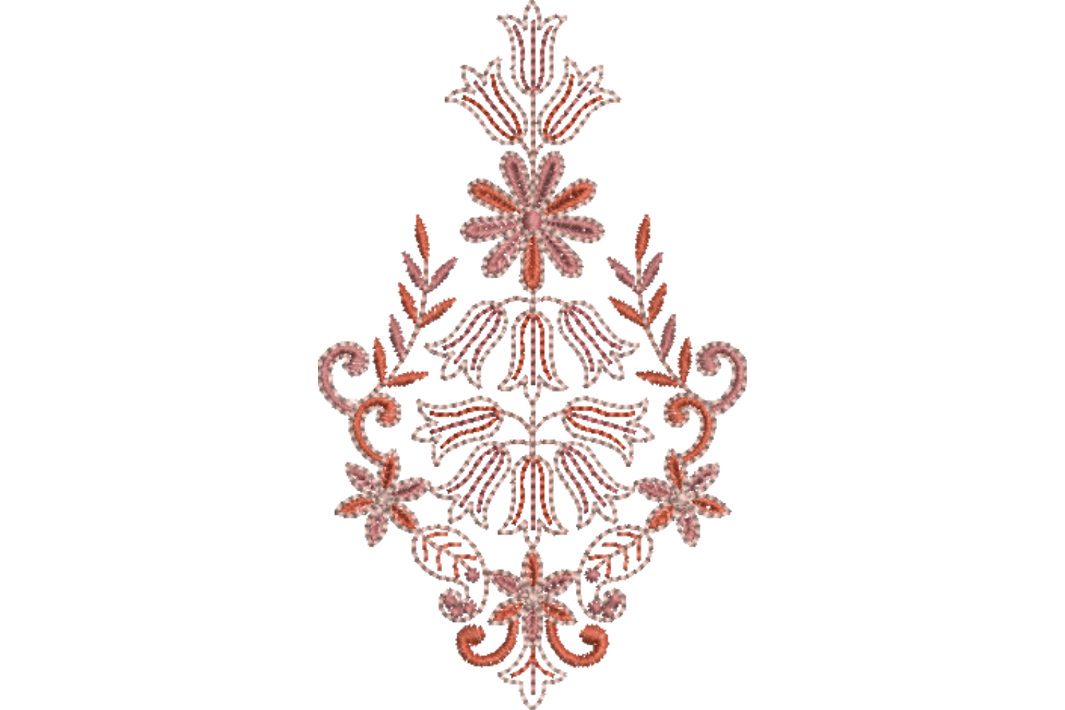 Floral & Leaf Embroidery Design