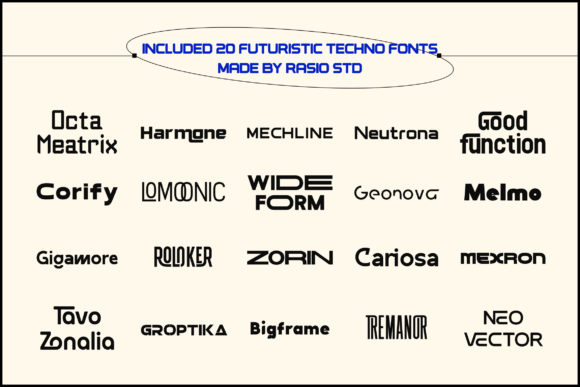 Futuristic Technology Bundle Font - Preview 1
