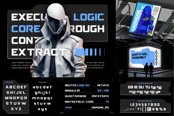 Futuristic Technology Bundle Font - Preview 4