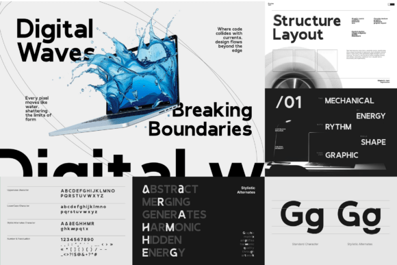 Futuristic Technology Bundle Font - Preview 5