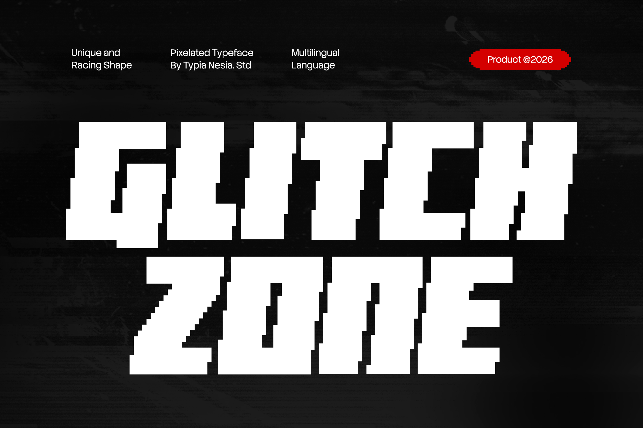 Glitch Zone font preview with a glitch look