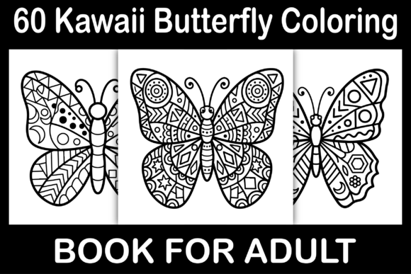 Kawaii Butterfly Coloring Book