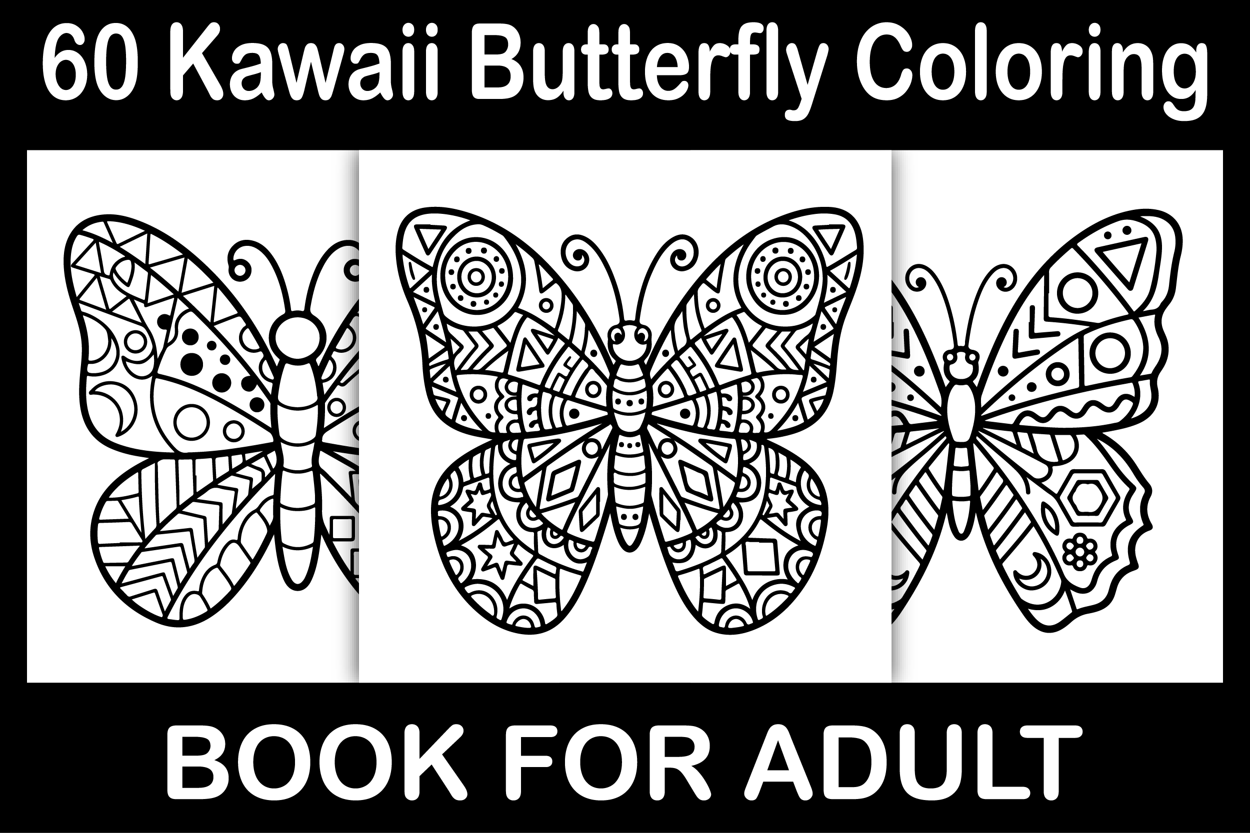 Kawaii Butterfly Coloring Book
