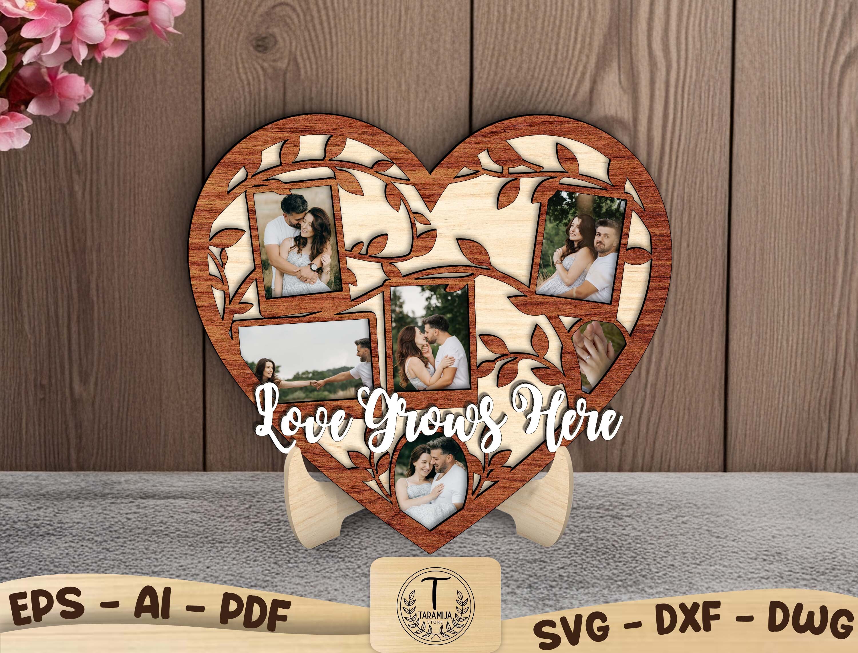 Love Grows Here Photo Frame SVG · Creative Fabrica
