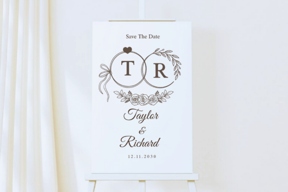 Luxury Wedding Monogram Font PNG with transparent background - Preview 1
