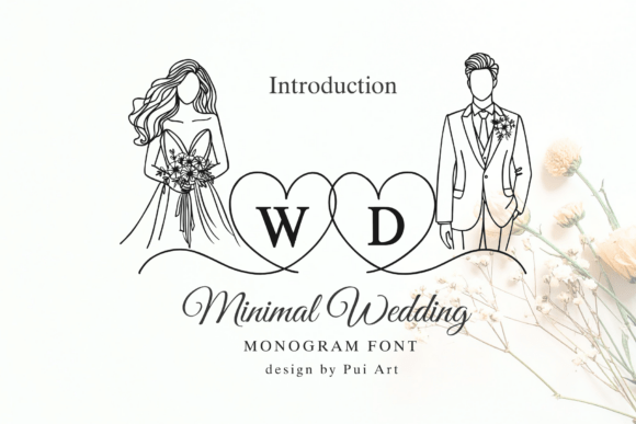 Preview specimen of Minimal Wedding Monogram decorative font