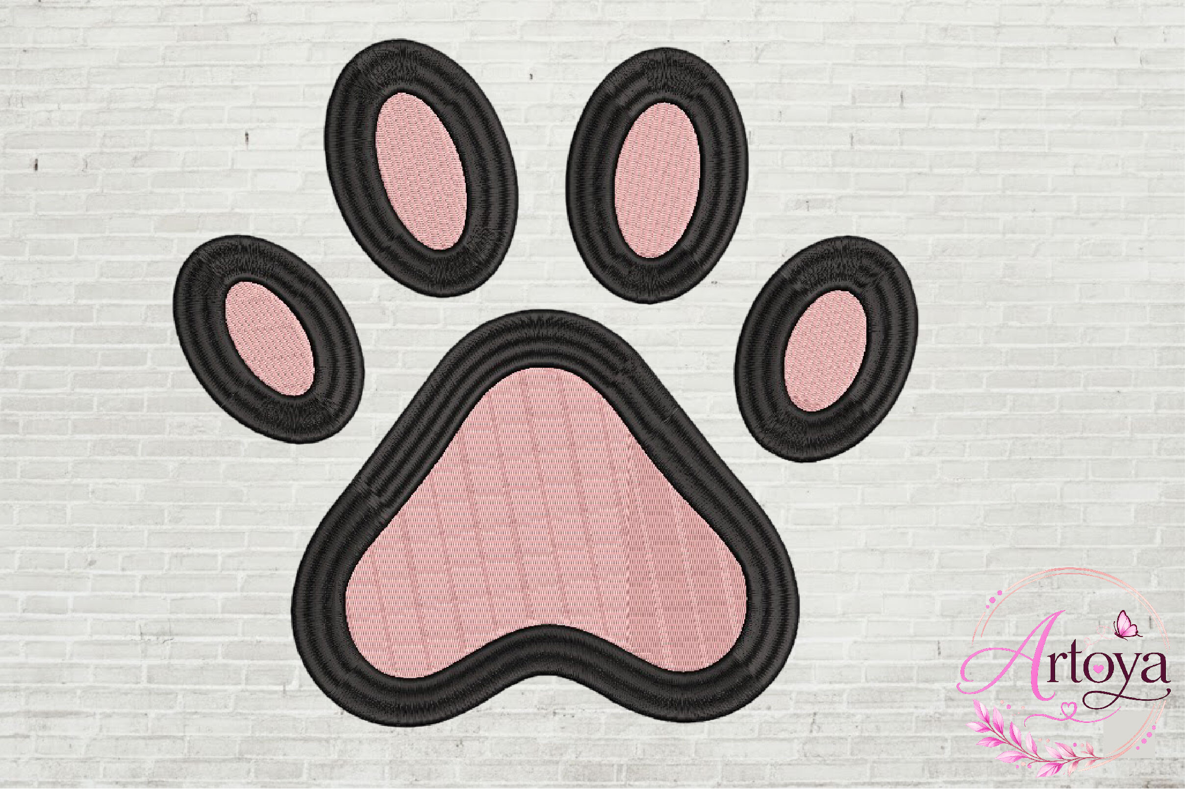 Paw Print Embroidery Design