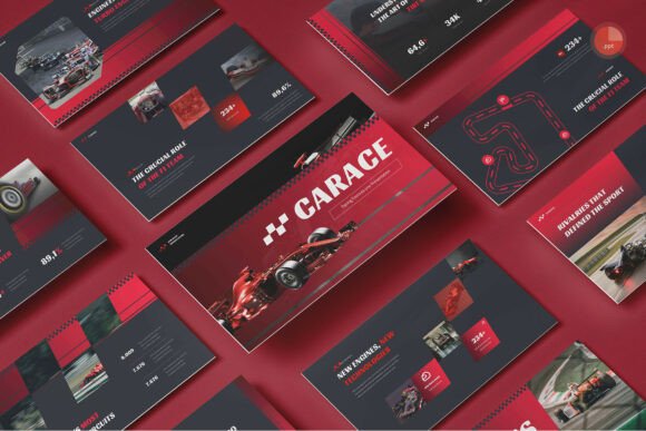Preview of Racing Formula One PowerPoint sports presentation template