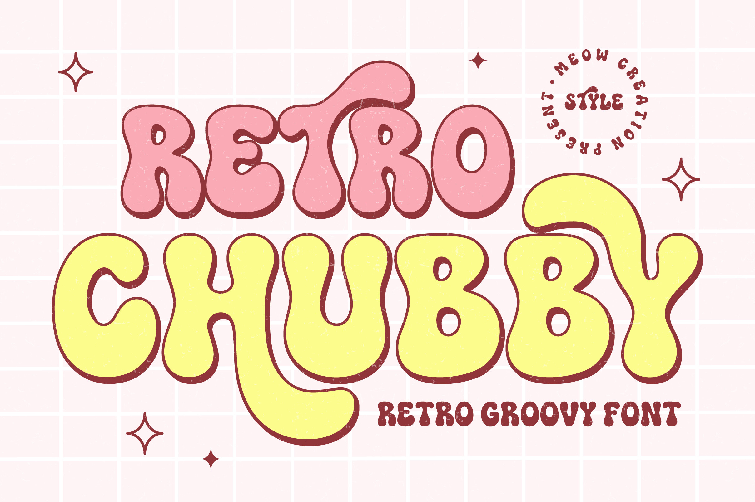 Retro Chubby Font by Meow Creation · Creative Fabrica