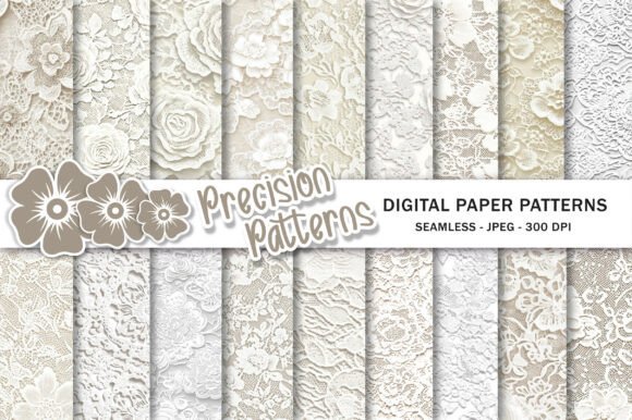 Shabby Chic Vintage Bridal White Lace Grafica Sfondi Di Precision Patterns
