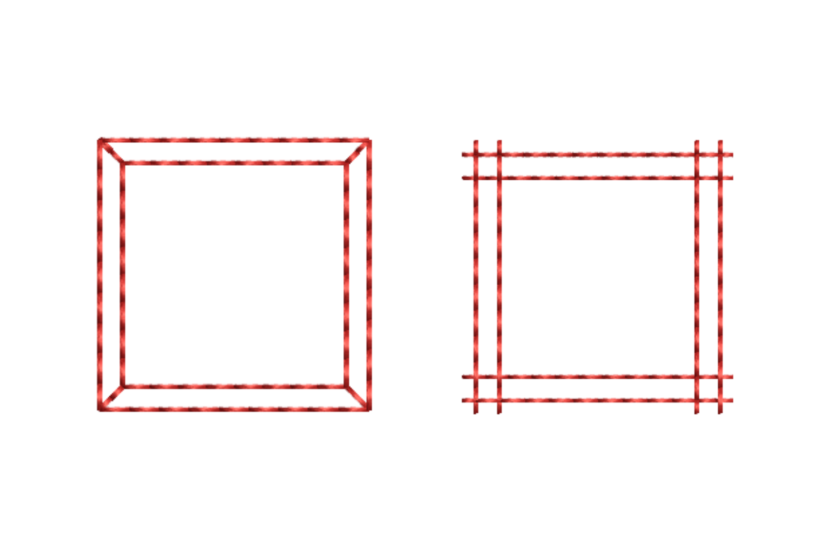 Square Frame Outline Redwork Bundle