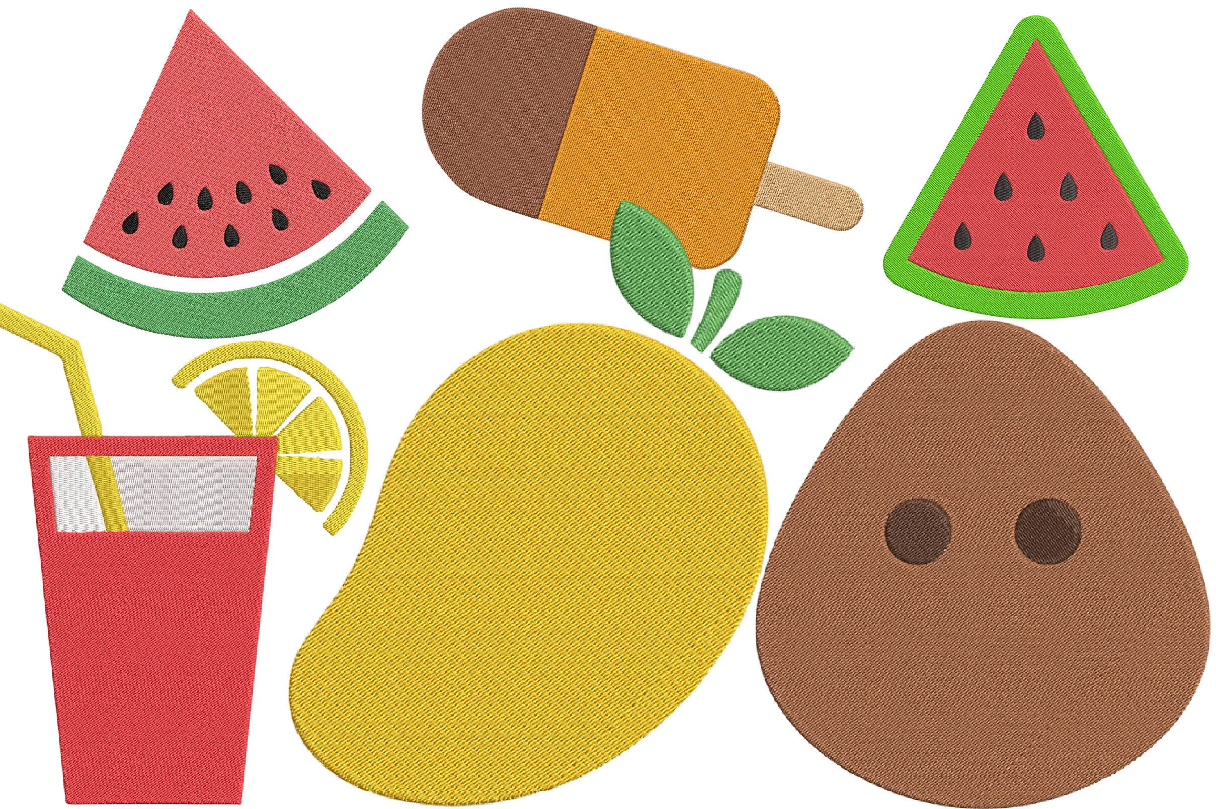 Summer Fruit Embroidery Design Bundle