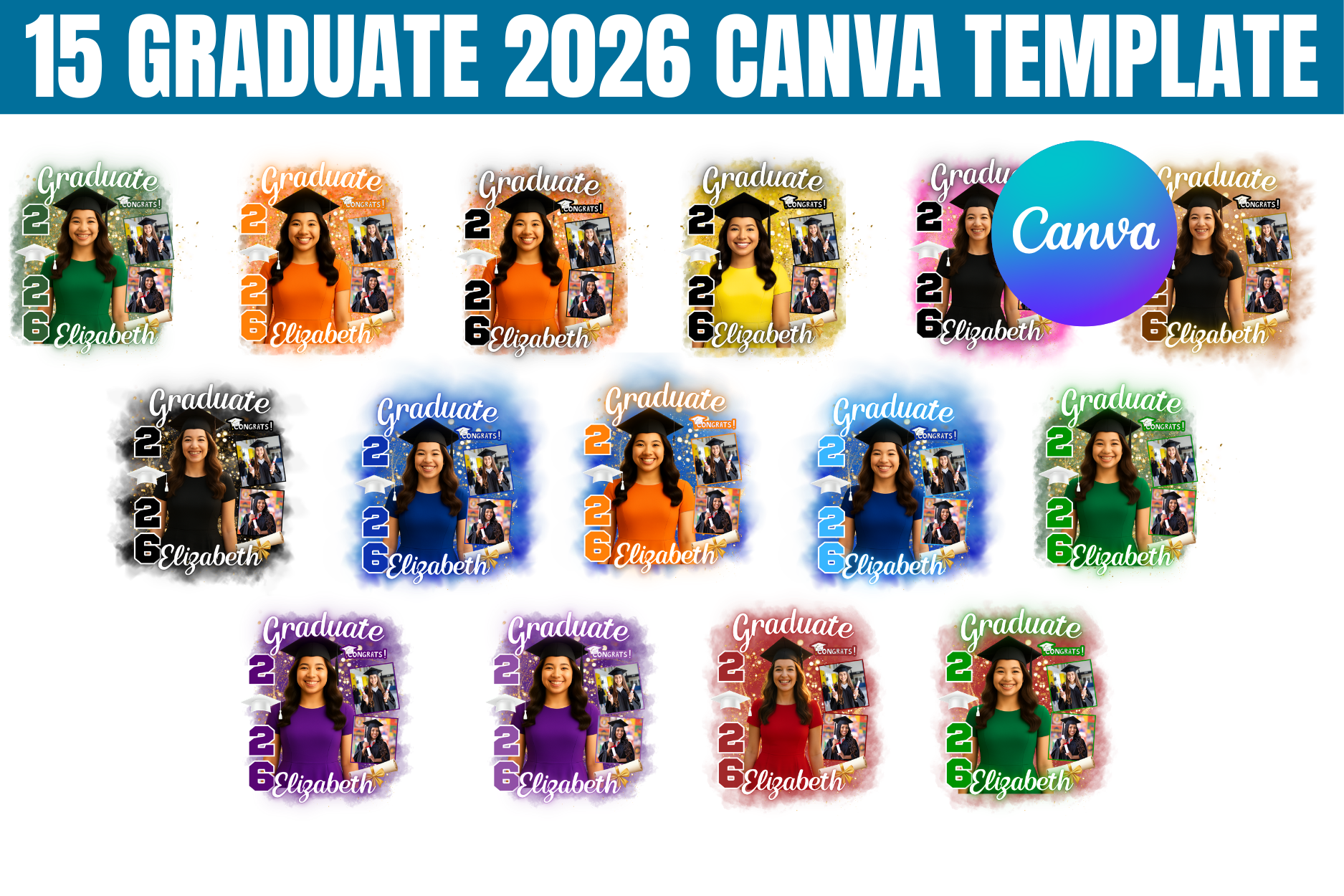 15 Graduate 2026 Editable Canva Template Graphic by Gfx Shaown ...