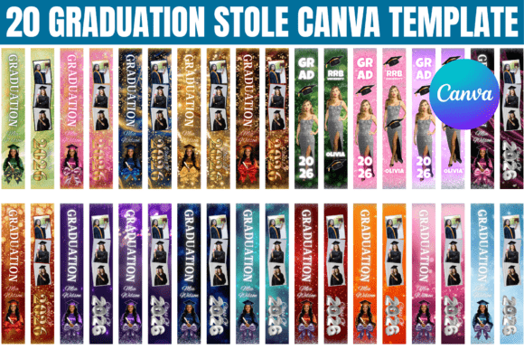 20 Graduation Stole Canva Template Graphic Print Templates By Gfx Shaown