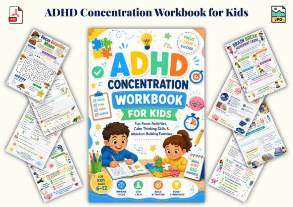 ADHD Concentration Workbook for Kids