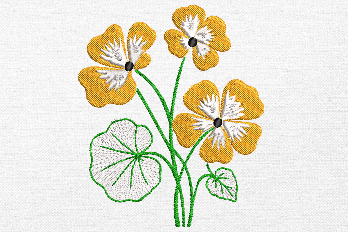 Abstract Flower Embroidery Design