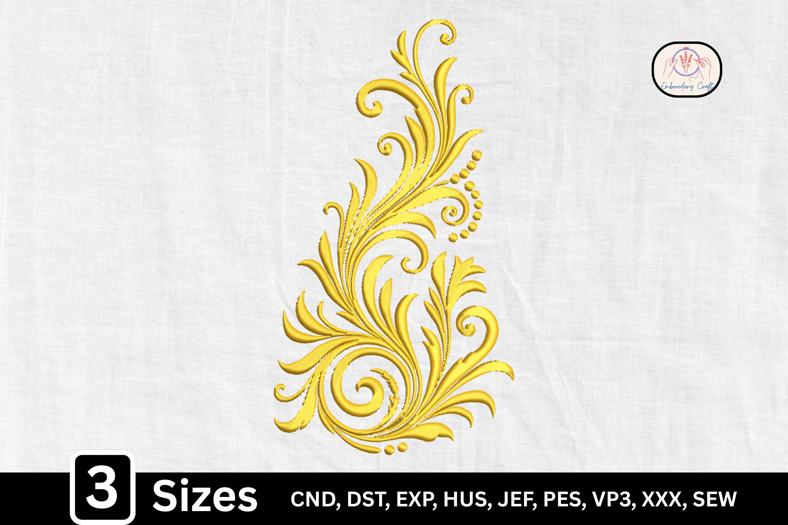 Baroque Ornament Golden Floral Swirl