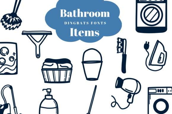 Bathroom Items Dingbats Font By Suphitchaya