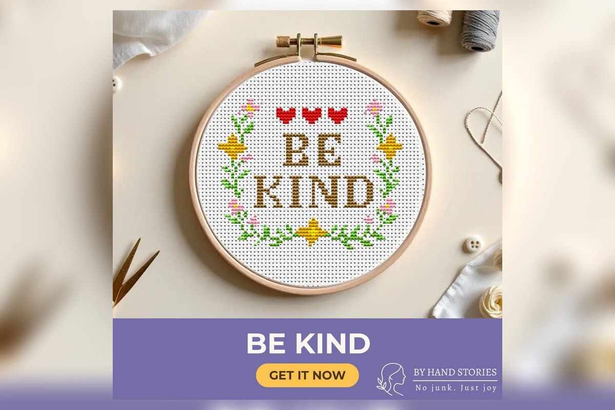 Be Kind Cross Stitch Pattern PDF