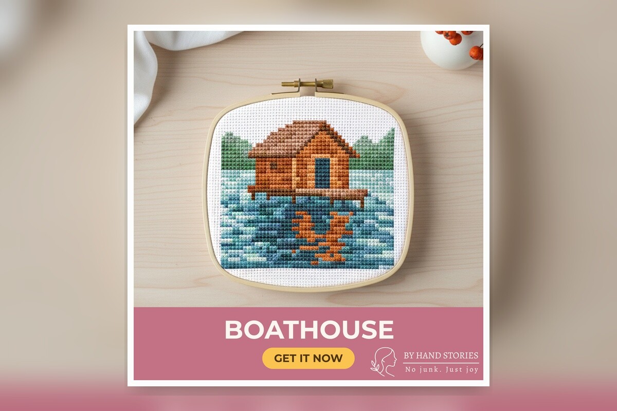 Boathouse Cross Stitch Pattern PDF