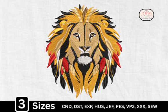 Boho Feather Lion Head