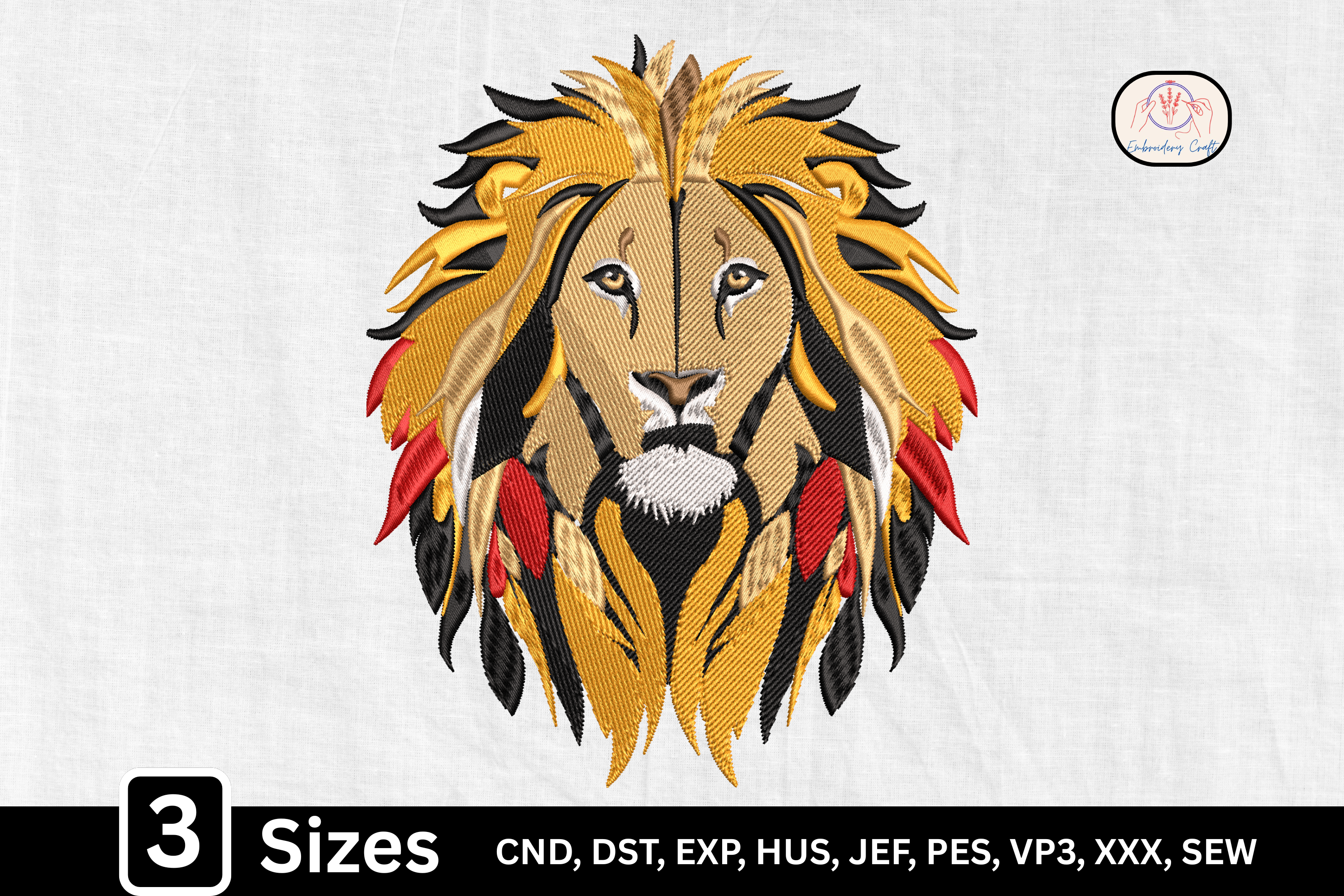 Boho Feather Lion Head